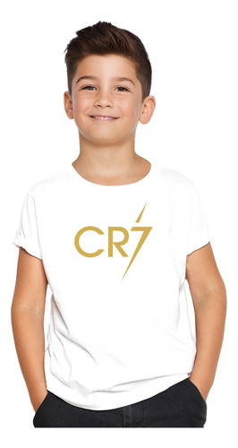 Polera Estampada Cr7 Gold Futbol 100% Algodon Niño