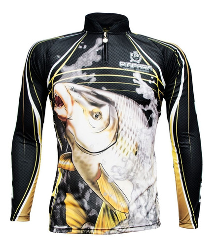 Camiseta Proteção Solar Uv De Pesca King Kff305 Piapara