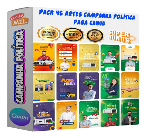 Pack Canva Campanha Política Templates Editáveis 45 Stories