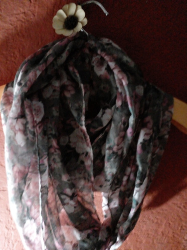 Pashmina En Rosa Viejo Y Gris Casi Sin Uso