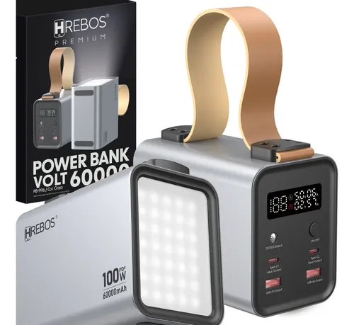 Power Bank 60.000mah 100w Usb C Para Starlink Mini Notebook Cinza