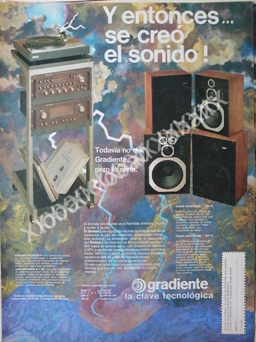 Cartel Retro Equipos De Audio Gradiente 1970s /167