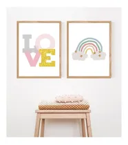 Comprar Cuadros Infantiles Nordicos Set De 2 Lindos 30x40 Nena