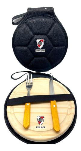 Set Asado Redondo Con Funda River Plate