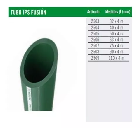 Mecánica Máquina de recepción salario Caño Tubo Ips Termofusion Agua 50 Mm (1 1/2) × 4 Mts | SANITARIOS ZAVAGLIA