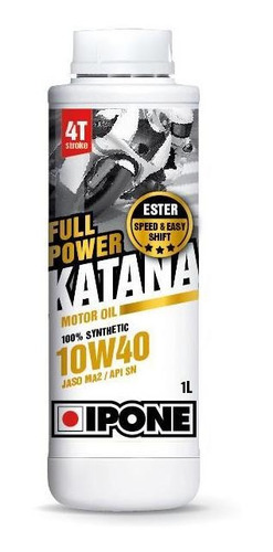Imagen 1 de 4 de Aceite Sintético Moto Katana Full Power 4t 10w40 Ipone