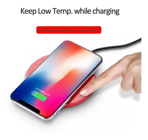 Cargador Qi Inalámbrico 10w Compatible Celular Carga Rapida