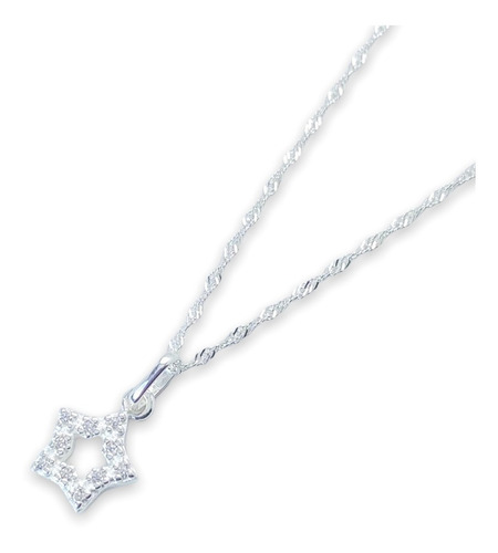 Cadena Con Dije Estrella Plata 925 (le4782)