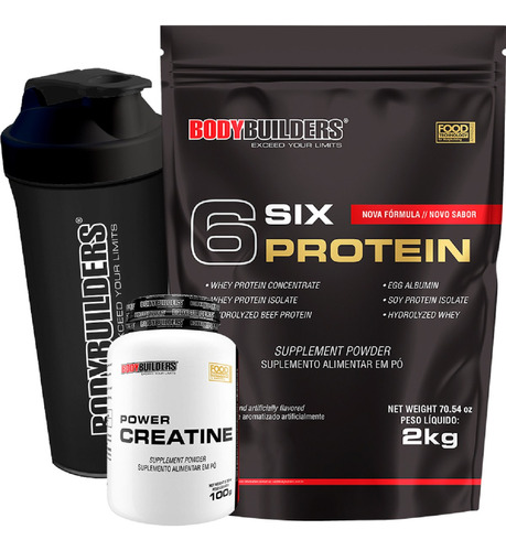 Kit Whey Protein 2kg + Creatina + Shaker: Exclusividade Meli Sabor Chocolate