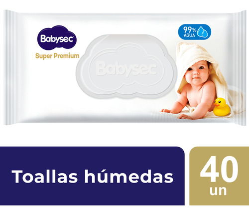 Toallas Húmedas Babysec Super Premium Cuidado Sensible 40 Un