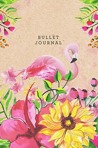Bullet Journal Floral Flamingo Dot Grid Notebook | 6x9 Dotte