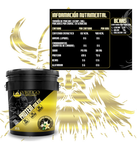 Proteína Whey Hidrolizada Isolate Vikingo 5kg Varios Sabores Vainilla