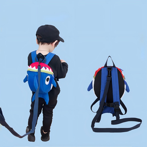 Mochila De Seguridad Para Niños Con Correa De Arnés, Azul. Color Azul
