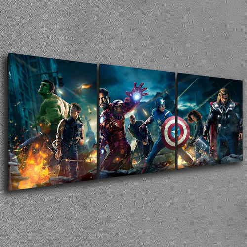 Cuadro Triptico Pelicila Avengers Movie Poster
