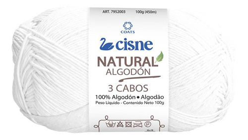 Hilo Cisne 100% Algodón Natural 3 Cabos X 500gr Por Color