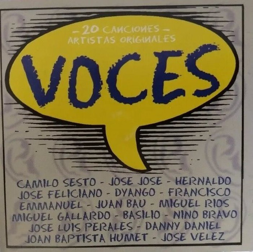 Voces 20 Canciones Artistas Originales Camilo Sesto Cd Pvl