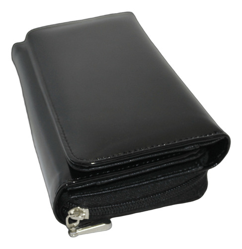Cartera Piel De Charol Original Un Cierres Dama Elegante