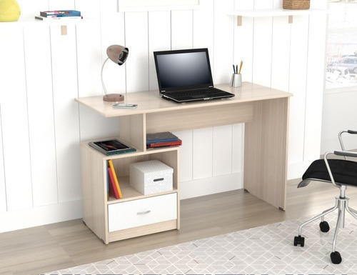 Escritorio Con Cajones Arena Blanco - Inval Es4603