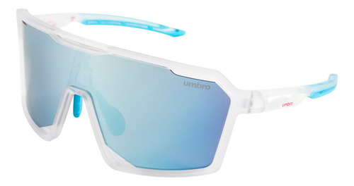 Lentes De Sol Umbro Deportivos Mod 503 C4 Bco Azu Lente Azul Claro Varilla Blanco Armazón Blanco Diseño Deportivo