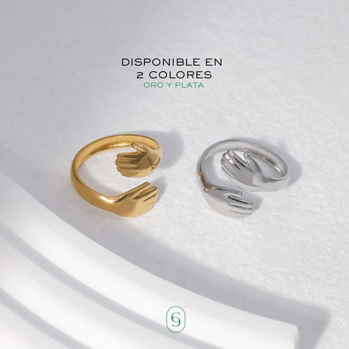 Anillo Abrazo De Mujer Joyeria De Acero Inoxidable Unitalla
