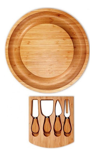 1 Set Bamboo Cheese Boards With Cheese Knife P