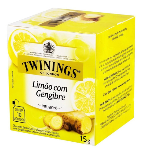 Imagem 3 de 6 de Chá Twinings Limão Com Gengibre 10 Sachês