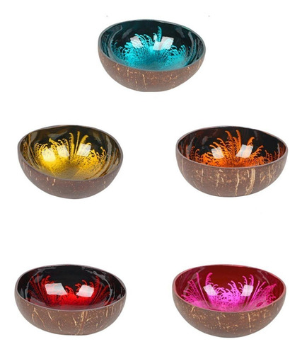 Coconut Bowl Storage Bowl Pearl Inlaid Serving Bowl Orange