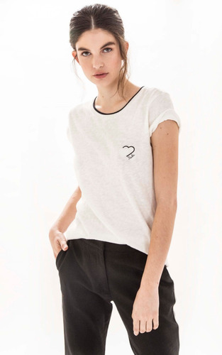 Remera Paula Cahen Danvers M/c Lino Off White