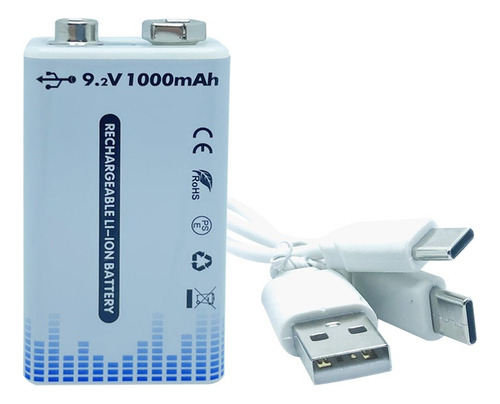 9v Recargables Usb C 650 Mah 1.5v Carga Rapida Sm