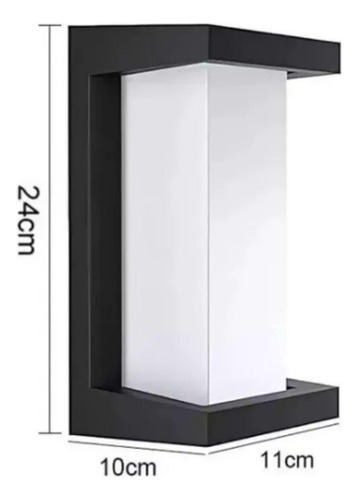 Lámpara Luces Led Pared Impermeable Para Exteriores Moderno Negro