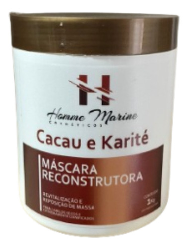 Máscara Capilar Reconstrutora Cacau E Karitê 1k Homme Marine