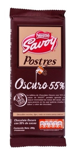 Chocolate Savoy Postres 55% Cacao Pur - kg a $16250