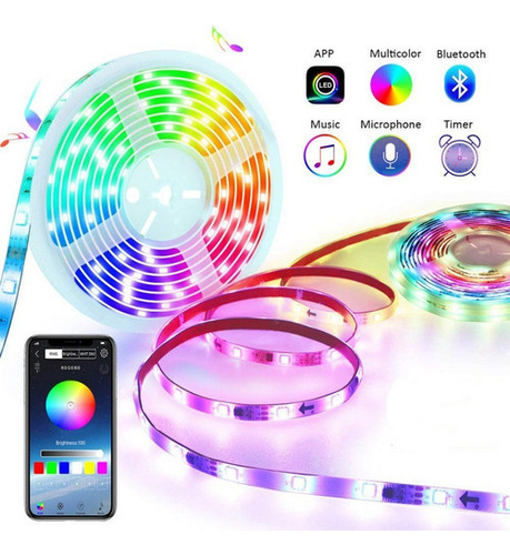 Tira De Luces Led 10m Led Rgb Control App Nuevas Premium Color De La Luz Multicolor