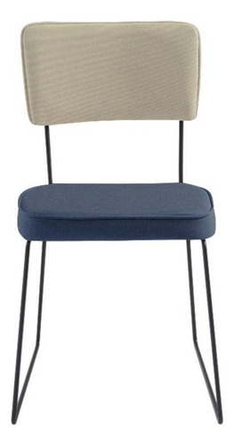 Cadeira Para Sala De Jantar Roma Bbb Azul/bege Fb