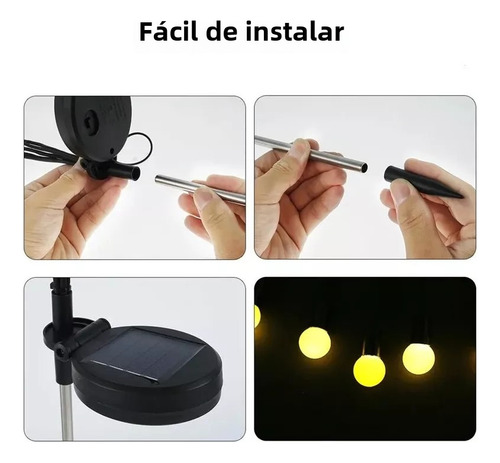 2 Lámparas Solares Con Forma De Luciérnaga De 10 Led Para Ex