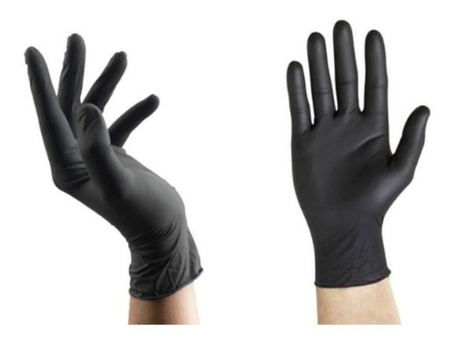 Oferta 100 Unidades Guantes Negros De Nitrilo Talla L