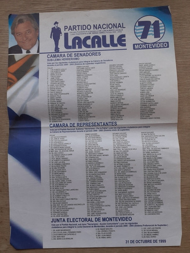 Elecciones Nacionales 1999 Partido Nacional Lista 71