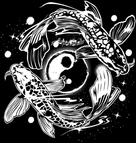 Imagem 2 de 6 de Camiseta Carpa Yin Yang Japonesa Camisa Masculina Promoção