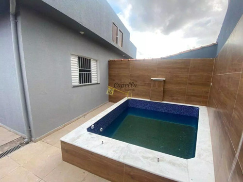 Casa Nova 02 Dormitórios Com Piscina E Cascata! Lado Praia. Ótimo Acabamento! Jardim Das Palmeiras. Itanhaém.