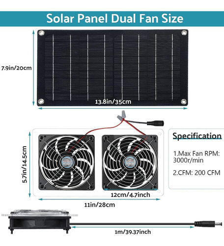 Extractor De Ventilador De De Panel Solar A Prueba De