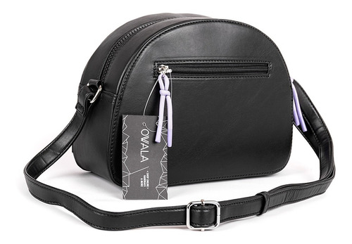 Imagen 2 de 6 de Cartera Bandolera Negra Mujer Cuero Sintetico Joup Bolsillos