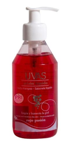 Jabon Liquido 250ml Rojo Pasion (rosas) Uvas Cosmeticos