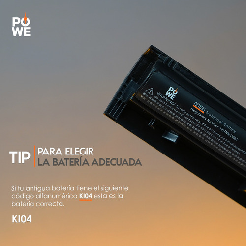 Batería Premium Powe Para Hp Pavilion 14-ab 15-ab 17-ab Ki04 K104 800049-001 Hstnn-lb6v 807957-001 800009-421 Hstnn-lb6s Color Negro 12070