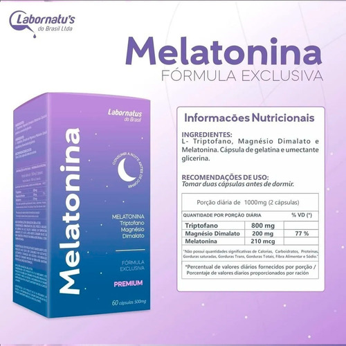 Melatonina + Triptofano Premium 60 Cápsulas