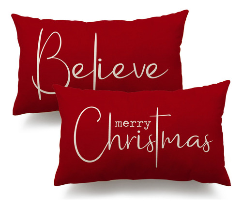 Juego De 2 Fundas De Almohada Navideñas 30 X 50 Cm