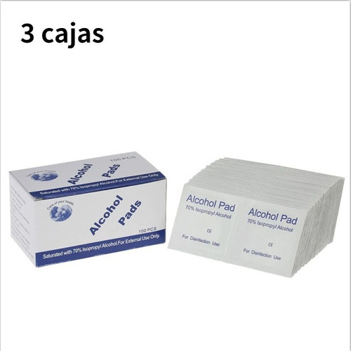 Pack De 3 Toallitas Desinfectantes Algodón Alcohol, Limpieza