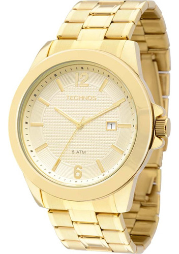 Relógio Masculino Dourado Technos Cor do fundo Branco