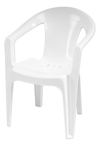 Silla Plástica Modelo Milán. (blanco, Rojo, Verde Y Negro) Color Blanco