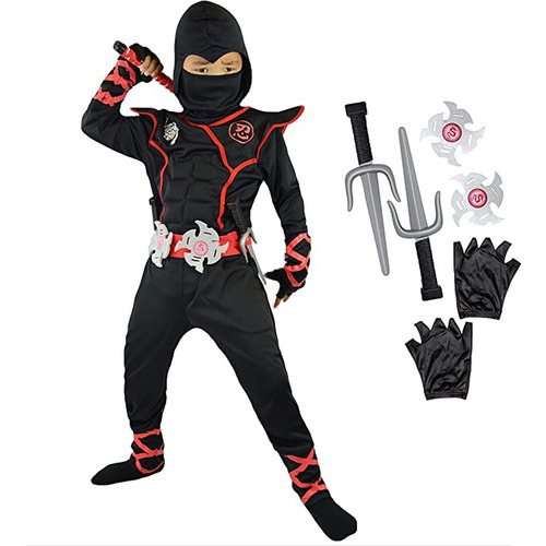 Disfraz Ninja Japonés Musculoso Para Niños