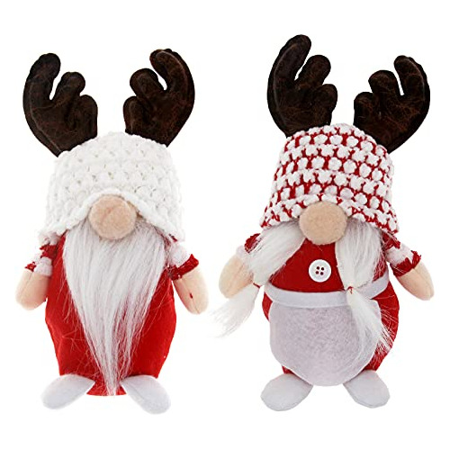 2 Gnomos Decorativos Navideños, Gnomos De Peluche De 1...